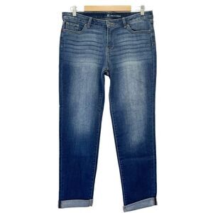 NWT New York & Co Slim Boyfriend Jeans Dark Wash Slim Fit Straight Leg Size 10